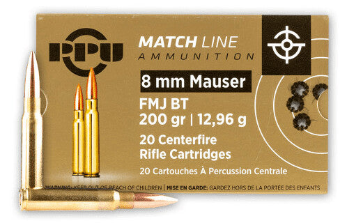 PPU Match Line 8mm mauser 200GR FMJ BT | FWGC