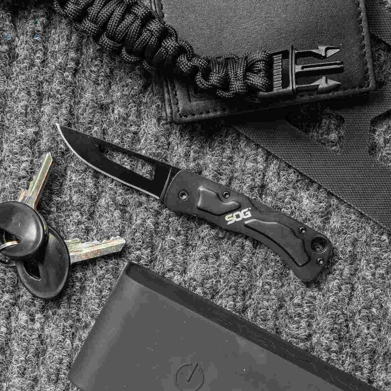 Load image into Gallery viewer, SOG Centi II Keychain Folding Knife 2.1" Black Oxide Blade | FWGC

