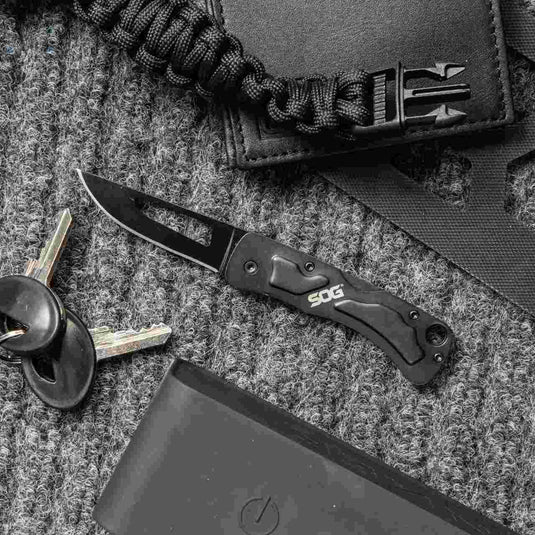 SOG Centi II Keychain Folding Knife 2.1" Black Oxide Blade | FWGC