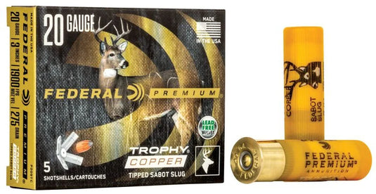 Federal Trophy Copper Sabot Slug, 20 Gauge, 275 Grain, 3 in, 1900 fps | FWGC