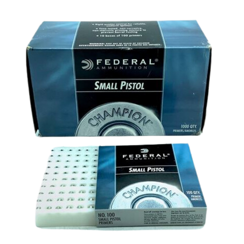 RIFLE & PISTOL PRIMERS FROM FEDERAL, NO. 100, 1000 QTY | FWGC