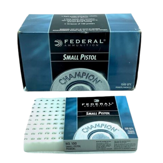 RIFLE & PISTOL PRIMERS FROM FEDERAL, NO. 100, 1000 QTY | FWGC