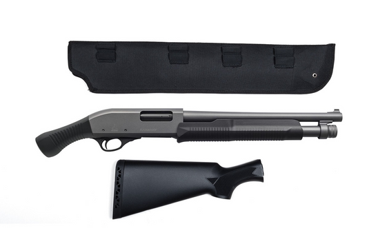 Churchill Shockwave Tungsten 12 Ga 15″ Barrel Pump Action Shotgun w/Scabbard | FWGC