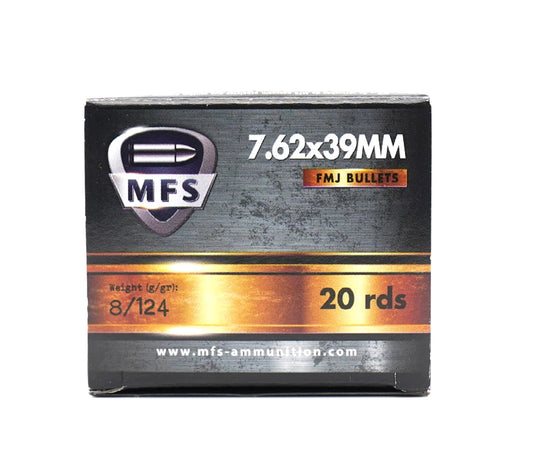 MFS 7.62x39mm Rifle Ammo, 124gr FMJ – 20Rds | FWGC