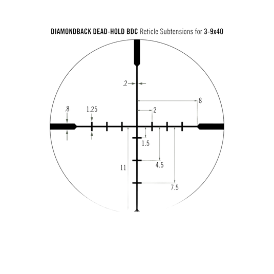 VORTEX DIAMONDBACK 3-9X40 DEAD HOLD BDC | SCOPE VIEW | FISHING WORLD GC CANADA