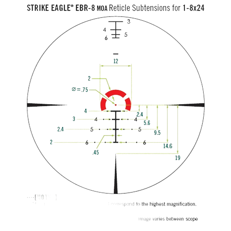 Load image into Gallery viewer, VORTEX STRIKE EAGLE 1-8X24 FFP EBR-8 MOA | SCOPE VIEW | FISHING WORLD GC CANADA
