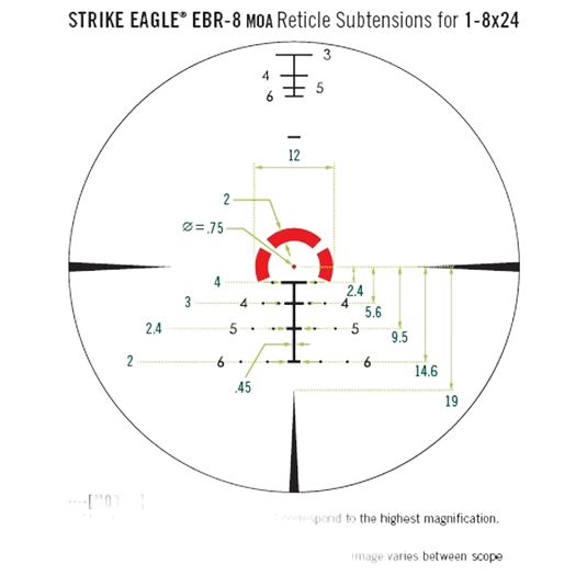 VORTEX STRIKE EAGLE 1-8X24 FFP EBR-8 MOA | SCOPE VIEW | FISHING WORLD GC CANADA