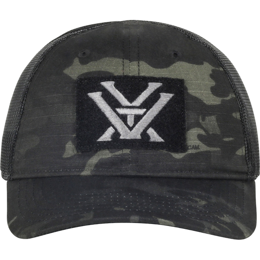 VORTEX CAP BLACK MULTICAM CAMO COUNTERFORCE | FRONT VIEW | FISHING WORLD GC CANADA