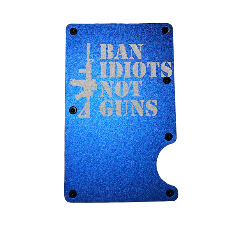Load image into Gallery viewer, Etch Works Aluminum RFID Wallet - Ban Idiots not Guns
