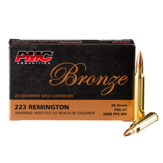 PMC Bronze 223 Rem 55 Gr FMJBT Ammunition Box of 20 | FWGC