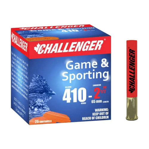 Challenger Hi-Brass Shotshell 410 GA, 3 in, No. 5, 11/16 oz, 25