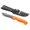 Smiths Edgesport Gut Hook Black Fixed Blade Knife Orange Handles | FWGC