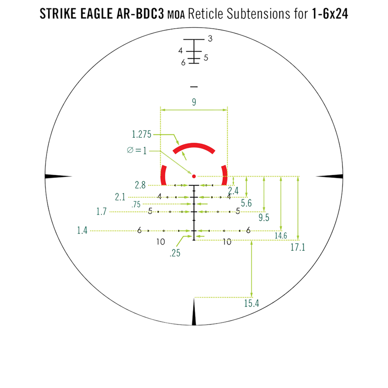 Load image into Gallery viewer, VORTEX STRIKE EAGLE 1-6X24 RIFLESCOPE WITH AR-BDC3 | FISHING WORLD GC | CANADA
