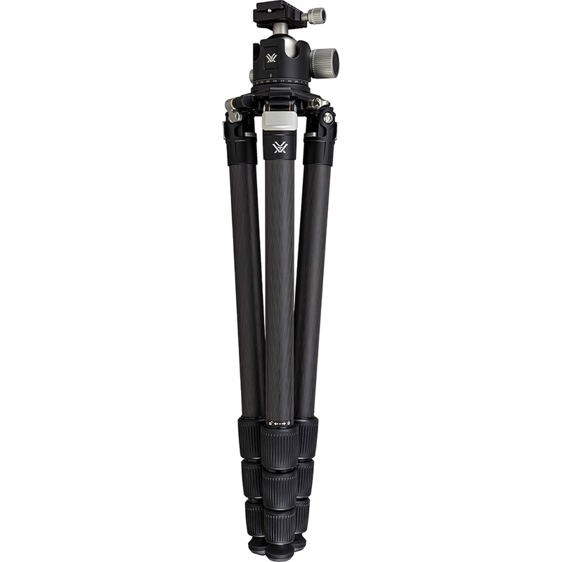 Load image into Gallery viewer, VORTEX RADIAN CARBON TRIPOD KIT WITH BALL HEAD | TRIPOD CLOSED VIEW | FISHING WORLD GC CANADA
