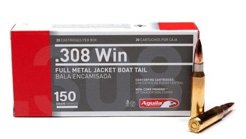 Aguila 308 Win 150g Fmjbt 20 Rounds