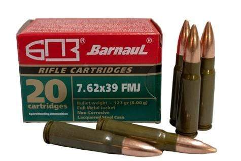 Barnual 7.62x39 FMJ 123gr 240 Rounds includes Ammo Can