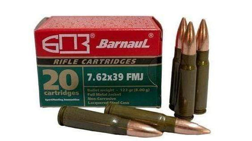 Barnual 7.62x39 FMJ 123gr 240 Rounds includes Ammo Can