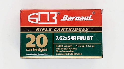 BARNAUL 7.62X54R BT 185GR, 20 ROUNDS
