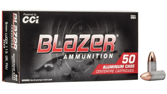 CCI Blazer 9mm Luger 115Gr Aluminum Case - 50 Rounds