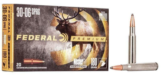 Federal 30-06 Nosler Partition 180gr Spfd