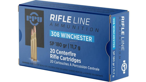 PPU PP3083 Rifle Ammo .308 WIN SP 180gr