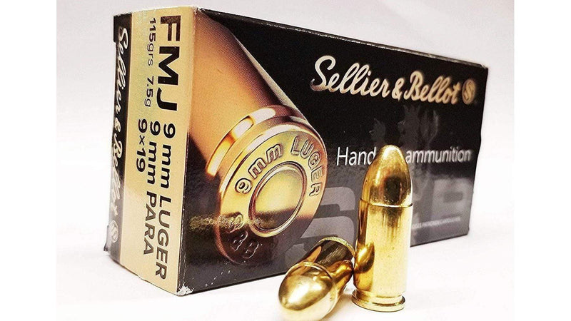 Load image into Gallery viewer, SELLIER &amp; BELLOT 9MM FMJ 115GR, 50 Rounds
