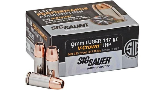 Sig Sauer 9MM 147GR Elite Lite V-Crown