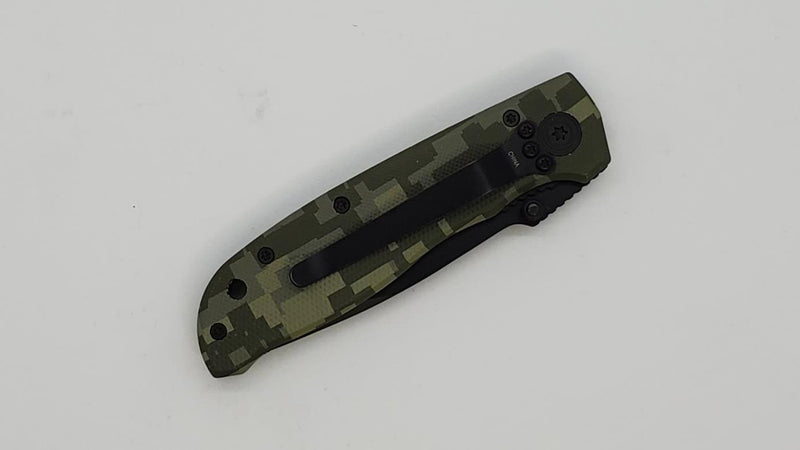 Load image into Gallery viewer, Sparta Serrated Liner Lock Knife, ACU Camo, Aluminum Frame
