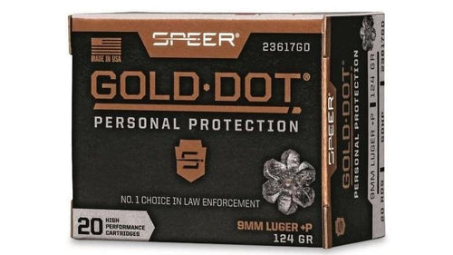 Speer Gold Dot 9mm+P GDHP  124Gr, 20 Rounds