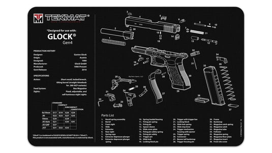 TekMat TEK-R17-GLOCK-G4 Gun Cleaning Mat, 11"x17"